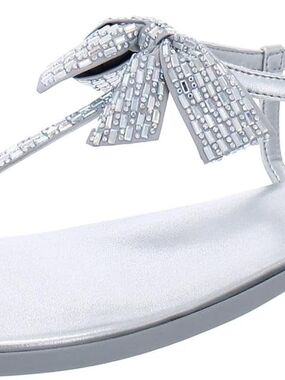 Naturalizer Silver Bow Embellished T-Strap Sandal
